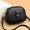 Bolsa de celular estilo pequena fragrância transfronteiriça, nova 2026 com padrão de diamante, elegante, porta-moedas de camada dupla, bolsa de ombro feminina, bolsa transversal, estilo coreano