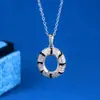 Colar de Prata Esterlina S925 com Cravação de Pedra Oval 8*10mm, Cravação de Pingente de Luxo com Diamantes Completos, Acessórios DIY Sem Gravação