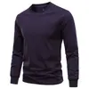2026 Nueva Camiseta de Algodón Peinado Pesado Elástica con Sorona, Cuello Redondo, Corte Ajustado, Manga Larga para Correr y Fitness