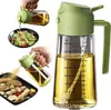 Exclusivo da Amazon, dispensador e borrifador de óleo 2 em 1 para cozinha e casa, frasco de óleo atomizado, borrifador de óleo comestível, grande capacidade