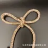 Grampo de Cabelo Laço Amarrado Transfronteiriço Luxo Super Brilhante Full Diamond Cordão de Laço Broche