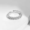 TikTok Mismo Estilo Elegante Estilo Abierto Personalidad Diseñador Creativo Lujo Ligero Anillo de Círculo de Diamantes Completo Anillo Abierto para Mujer