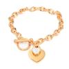 Pulseira de Titânio Estilo Simples Ins Europeu e Americano Coração de Pêssego com Diamante Joia de Moda All-match para Mulheres Joia com Fecho ot