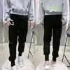 Tamanho Plus Size Gorda mm300kg Calça de Moletom Grossa Casual Forrada com Lã Feminina Outono Inverno Novas Calças Harem Emagrecedoras com Amarração no Tornozelo