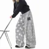 Pantalones de Chándal Grises con Estampado Integral de Estrellas Estilo Americano para Mujeres y Hombres, Pantalones Deportivos de Jazz para Invierno, Pantalones Holgados Casuales