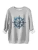 Amazon eBay loja independente moda casual feminina moletom de pelúcia grosso azul floco de neve com lantejoulas para e-commerce transfronteiriço