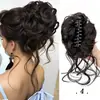 Pinza para el Pelo de Moño de Capullo de Flor, Goma para el Pelo Larga, Peluca de Seda de Alta Temperatura Multicolor, Al por Mayor Estilo Celebridad de Pelo Corto, Esponjoso