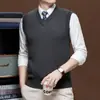 Chaleco de Lana para Hombre Otoño e Invierno 6 Chaleco de Punto Formal de Cuello V Tallas Grandes Casual sin Mangas