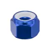 Aleación de Aluminio Nylon Tuerca Antiaflojante Anodizada Azul Real Hexágono Exterior Tapa de Tornillo de Bloqueo m2m3m4m5m6m8