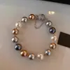 "Rainha Borboleta Negra" Pérola Shijia de Cor Mista Taiti Cor Morandi Pulseira Fivela Magnética Ant Queda Luxo Acessível