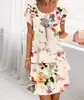 Serie de Vestidos de Pastel con Estampado 3D de Posicionamiento, Cuello Redondo, Manga Corta, Primavera y Verano 2025, Aliexpress Europeo y Americano