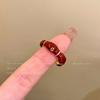Anillo de Zircón Rosa Rojo Vino para Niñas 2024 Nuevo Popular en Línea Anillo Blanco para el Dedo Elegante Apilable Ajustable