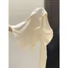 Camiseta de Manga Longa com Decote Coração Abotoado, Cintura Marcada com Barbatanas, para Mulheres, Outono/Inverno/Primavera, Listrada, Ombro Normal, Ajustada ao Corpo, Base Curta