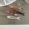 Presilha de Cabelo Fofa em Acetato com Formato de Peixe Estilo Coreano, Presilha Doce para Franja de Menina, Penteado para Testa, Acessório de Cabelo Elegante