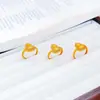 Joyería de aleación de cobre mismo estilo anillo de calabaza cepillada full diamond anillo para mujer oro simulado diseño de nicho sentido del diseño anillo para el dedo índice