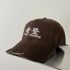 Gorra de Béisbol de Algodón Lavado Denim Viejo para Hombre, Bordado Versátil Estilo Chino, Circunferencia de Cabeza Grande, Gorra de Pico Adelgazante Taak
