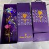 Rosa de oro de 24k flores desnudas regalo de Tanabata Día de San Valentín DIY caja de regalo de rosa de hoja de oro con flores suministro de comercio exterior