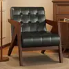 Silla Richard Estilo Chino Sofá Individual para Sala de Estar Silla de Sofá de Diseñador Balcón Retro Francés Ocio Silla de Sofá de Madera Maciza