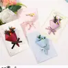 Tarjeta de Felicitación Completa Mini Tarjeta de Felicitación Tarjeta de Mensaje Simple Dibujo Animado Lindo Bendición para el Día del Maestro Tarjeta de Felicitación con Flores Secas