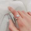 Internet Celebridade Retro Trendy Light Luxury Open Index Finger Ring Mulheres Moda Personalizada ins Trendy Thai Silver Niche Design Ring