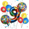 Decoración de globos globo de cumpleaños película de aluminio transfronteriza combinación digital látex decoración de fiesta de cumpleaños atmósfera gas al por mayor