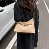 Bolsa Tote Retrô Casual de Grande Capacidade para Mulheres 2025 Inverno Nova Tendência Moda Nicho Luxo Leve Ombro Único Transversal