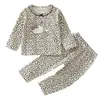 Roupa infantil Anyang, conjunto de bebê 100% algodão, conjunto de duas peças para outono e inverno, parte de cima e de baixo separadas para bebês e crianças pequenas, adequado para primavera, outono e inverno