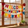 Suministro exclusivo transfronterizo: Banderines Triangulares de Fieltro para la Temporada de Regreso a Clases, Set de Pompones de Manzana de Bienvenida, Dropshipping OEM