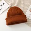 Chapéu de Lã Grosso Coreano, Chapéu de Inverno, Chapéu de Tricô Quente Feminino de Outono e Inverno, Chapéu Simples de Pele de Melão, Chapéu Quente para Proteção de Orelhas, Chapéu Masculino da Moda