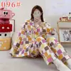 Pijama mikko para mujer para primavera y otoño, conjunto de gasa de algodón nube de manga larga y pantalón largo, lindo conjunto de ropa de casa de verano estilo japonés