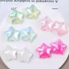 Cielo estrellado iridiscente semitransparente con purpurina, pentagramas tridimensionales coloridos, pegatinas, accesorios DIY para mujeres, materiales al por mayor