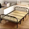 Cama de siesta reforzada para adultos, cama de hierro doble plegable, cama individual plegable para uso doméstico, cama de madera maciza para viviendas de alquiler