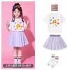 Disfraces de animadoras para niños, uniformes de clase de actuación para estudiantes de primaria, falda de tutú morada para jardín de infantes, uniformes de jardín de infantes de verano