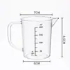 Taza medidora de PC con escala para hornear uso doméstico taza medidora de plástico transparente resistente a altas temperaturas grado alimenticio con asa taza para verter