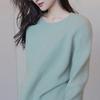 Ropa Zhengqite/Tejidos 100% Lana Suéter Básico Otoño e Invierno para Mujer Corte Holgado