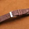 Pulseira de Relógio de Camurça Costurada à Mão com Linha Pulseira de Camurça Macia Couro Genuíno para Homens e Mulheres 14/16/18/20/22mm Estoque Disponível