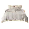 Juego de Ropa de Cama Gruesa de Felpa de Leche con Tallado Francés de Cuatro Piezas Juego de Tres Piezas de Sábana Bajera de Terciopelo de Cristal Sábana Cálida Juego con Terciopelo