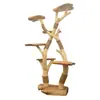 Marco de escalada para gatos cama para gatos árbol para gatos rascador para gatos villa forma de árbol de madera maciza uso doméstico tronco de árbol decoración de tronco integrado estante grande para gatos