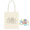 Bolsa Infantil Portátil para Compras e Pintura DIY, Material Artesanal para Jardim de Infância, Bolsa de Lona para Pintura e Colorir