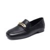 Jishu 2025 Primavera y Verano Zapatos de Cuero de Vaca de Estilo Británico con Capa Superior Mocasines de Suela Blanda de Tacón Bajo Retro Francés de Moda