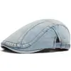 Boina de Mezclilla Lavada de Moda Gorra Retro Británica de Newsboy Gorra Casual Japonesa de Algodón Puro Gorra de Béisbol Hombre