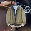 Chaqueta de Solapa a Cuadros Falsa de Dos Piezas Chaqueta para Hombre Primavera y Otoño Estilo Coreano Moda Chaqueta de Trabajo Chaqueta Casual Guapa para Jóvenes