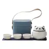 Taza Creativa Panda Express Set de Té Portátil para Viaje Traje Regalos de Negocio Una Tetera Tres Tazas Regalos para Actividades de Empresa