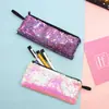 Estojo de lápis novo para estudantes transfronteiriços sereia estojo de lápis de lantejoula bicolor bolsa de lantejoulas DIY bolsa de armazenamento para fones de ouvido e cabo de dados