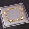 Pulsera 2025 New Love Blanca Nácar Diseño Nicho Lujo Ligero con Forma de Corazón de Diamante Pulsera de Doble Capa Personalizada y Más Fácil de Combinar
