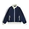 Chaqueta casual unisex estilo retro americano con bloques de color y cuello alto para mujer, nuevo top sudadera cárdigan deportivo de otoño