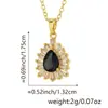 Distrito de Lu pequeño chapado en cobre oro real lujo circonita colgante tendencia europea y americana gota de agua moda joyería collar venta al por mayor