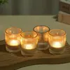 Nuevo Vaso de Vidrio Transparente para Vela Perfumada con Patrón Portavelas Perfumado para Dormitorio Adorno de Fragancia Vaso de Vidrio para Vela