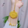 Tienda de oro Puzuo mismo estilo oro arena accesorios DIY cerradura de puerta de emperador colgante para bolso collar cerradura de dragón y fénix cadena para suéter de boda