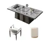Nueva Mesa de Té de Pizarra Estilo Chino Mesa de Té Moderna para el Hogar Combinación Integrada de Mesa y Sillas Oficina Balcón Sala de Estar Juego Completo